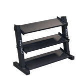 (GDR34B) 3-Tier Dumbbell Rack Storage for 12 Pairs Neoprene/Vinyl Dumbbells 1-15 lbs, Dumbell Weight Rack Stand Only, Commercial and Home Gym Strength Training Organizer